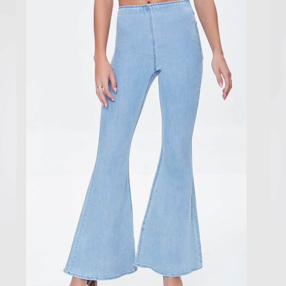 Mid rise flare jeans
